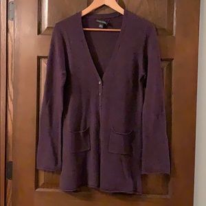 Banana Republic Wool Belted Purple Button Down Cardigan L